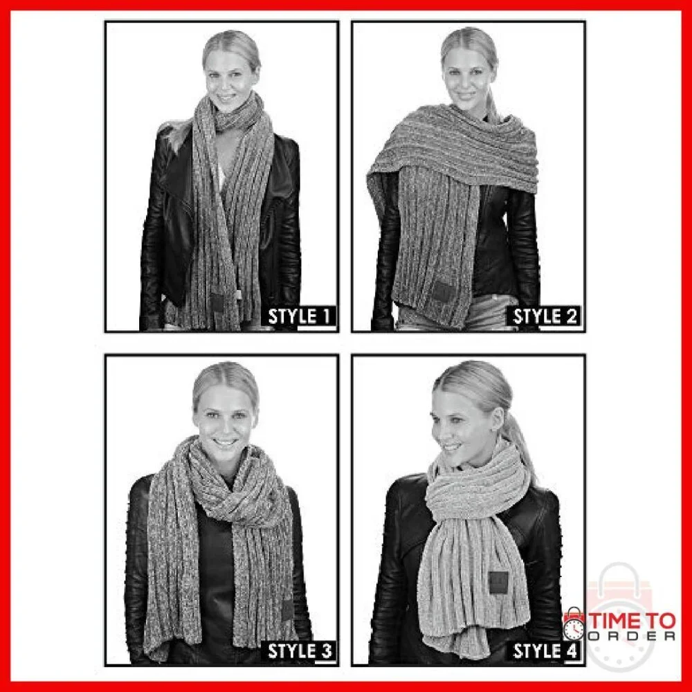 Ultra Soft Chenille Ribbed Knit Shawl Wrap Scarf 90